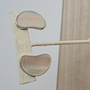 Vintage Sterling MOP Clip Earrings